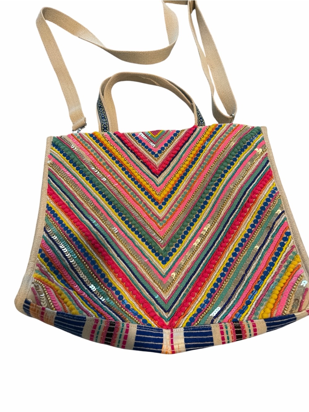 NWOT America & Beyond boho Embroidered Tote Bag -